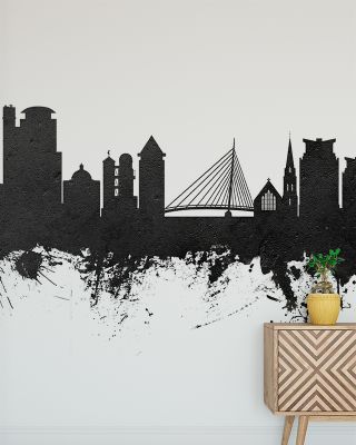 Swansea Wales Skyline Black & White Wallpaper