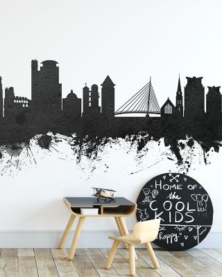 Swansea Wales Skyline Black & White Wallpaper