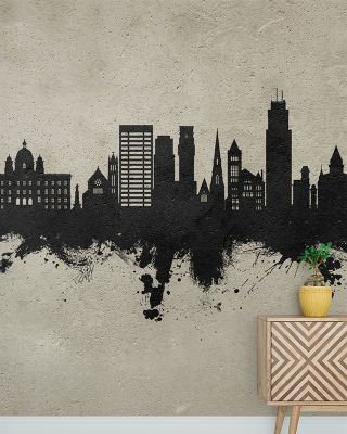 Syracuse New York Skyline Concrete Wallpaper