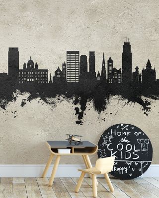 Syracuse New York Skyline Concrete Wallpaper
