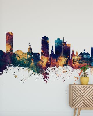 Tallahassee Florida Skyline Blue & Bronze Wallpaper