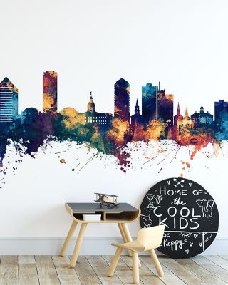 Tallahassee Florida Skyline Blue & Bronze Wallpaper