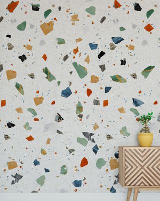 Terrazzo Multi, Chalk Wallpaper