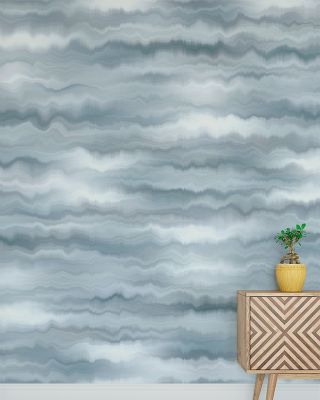 Tie Dye Waves, Grey Wallpaper