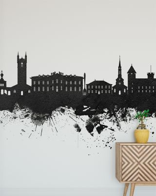 Vevey Switzerland Skyline Black & White Wallpaper