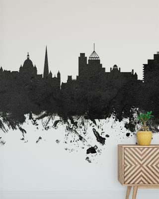 Victoria Canada Skyline Black & White Wallpaper
