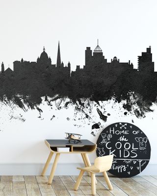 Victoria Canada Skyline Black & White Wallpaper