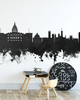 Washington DC Skyline Black & White Wallpaper