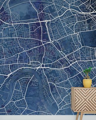 West London Blue Wallpaper