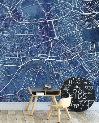West London Blue Wallpaper