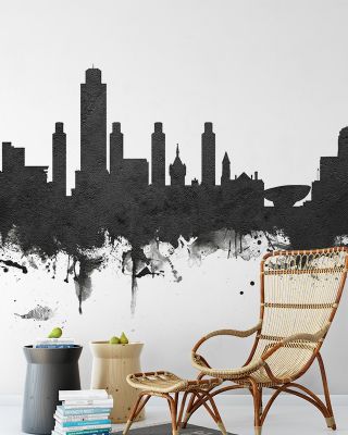 Albany New York Skyline Black & White Wallpaper