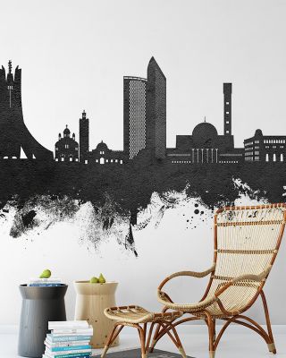Algiers Algeria Skyline Black & White Wallpaper