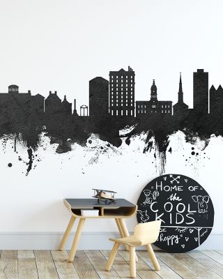 Athens Georgia Skyline Black & White Wallpaper