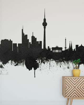 Berlin Skyline Black & White Wallpaper