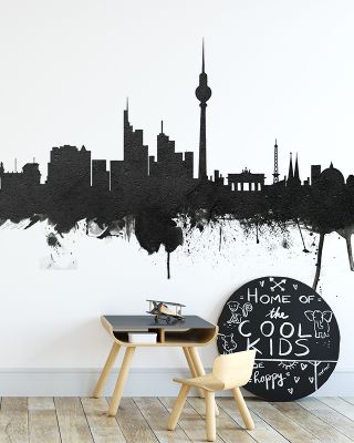 Berlin Skyline Black & White Wallpaper