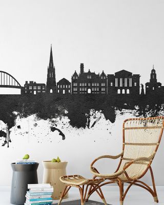 Blackburn England Skyline Black & White Wallpaper