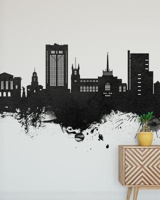Blackburn England Skyline Black & White Wallpaper