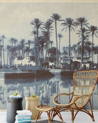 Cairo Village Postcard - Screenprint Wallpaper