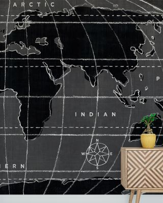 Chalkboard Map Wallpaper