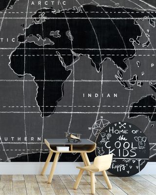 Chalkboard Map Wallpaper