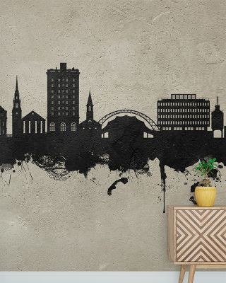 Charlottesville Virginia Skyline Concrete Wallpaper