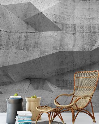 Concrete Shapes Gray Wallpaper