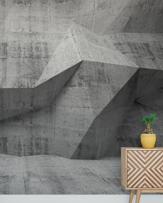 Concrete Shapes Gray Wallpaper