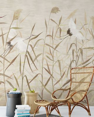 Cranes And Reed Wallpaper