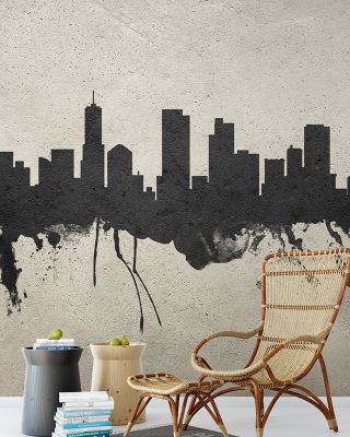 Denver Skyline Concrete Wallpaper