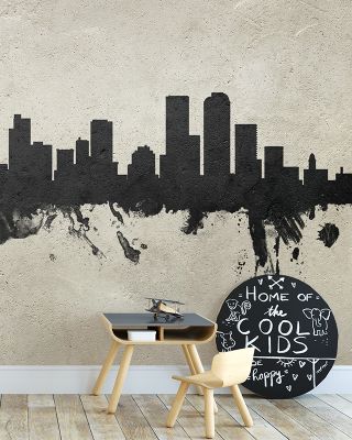 Denver Skyline Concrete Wallpaper