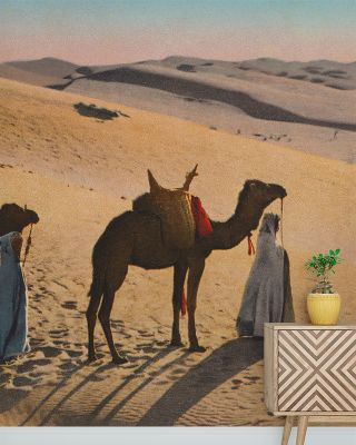 Desert Crossing Postcard - Screenprint Wallpaper