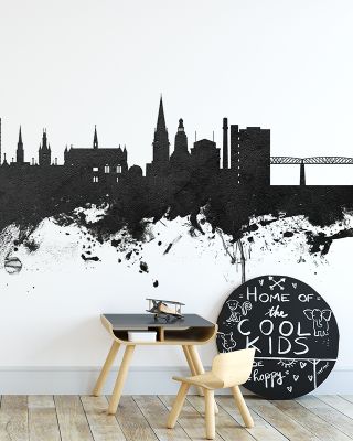 Dundee Scotland Skyline Black & White Wallpaper