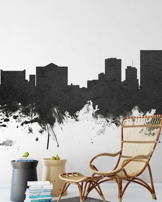 El Paso Texas Skyline Black & White Wallpaper