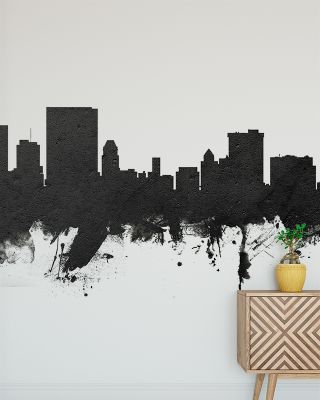 El Paso Texas Skyline Black & White Wallpaper