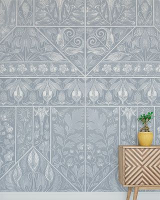 Floral Mood Blue Wallpaper