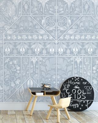 Floral Mood Blue Wallpaper