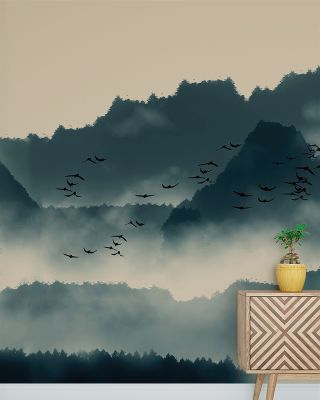 Fog Over Mountains Wallpaper