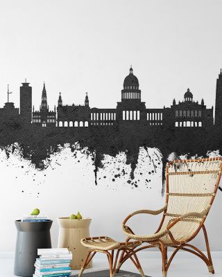 Havana Cuba Skyline Black & White Wallpaper