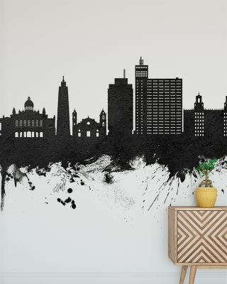 Havana Cuba Skyline Black & White Wallpaper