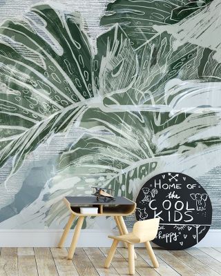 High Grunge Leaves Wallpaper