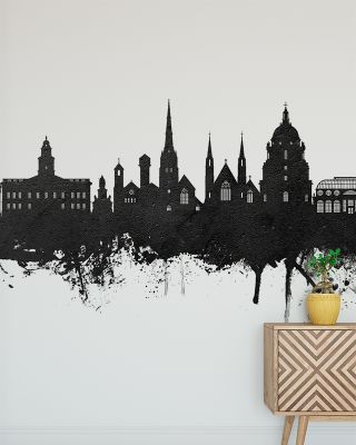Lancaster England Skyline Black & White Wallpaper