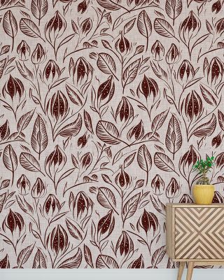 Lille, Brick Red Premium Wallpaper