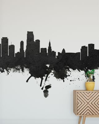 Miami Florida Skyline Black & White Wallpaper