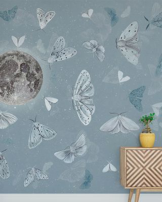 Midnight Flocking Wallpaper