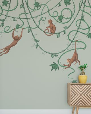 Monkey Jump, Pistachio Wallpaper