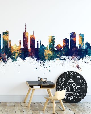 Nairobi Kenya Skyline Blue & Bronze Wallpaper