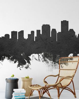 New Orleans Louisiana Skyline Black & White Wallpaper