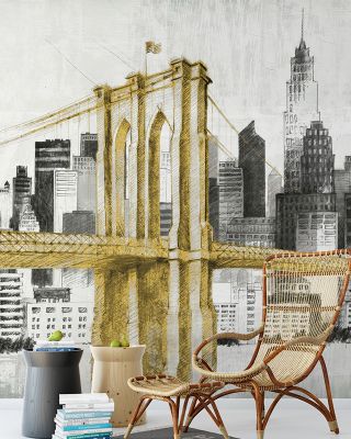New York Skyline I Yellow Bridge no Words Wallpaper