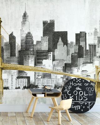 New York Skyline I Yellow Bridge no Words Wallpaper