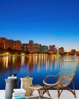 Orlando Skyline Sunset at Lake Eola Wallpaper